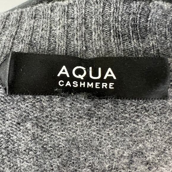 AQUA Gray Black Sweater Camouflage Cashmere Round Neck Long Sleeve Pullover - Picture 7 of 7